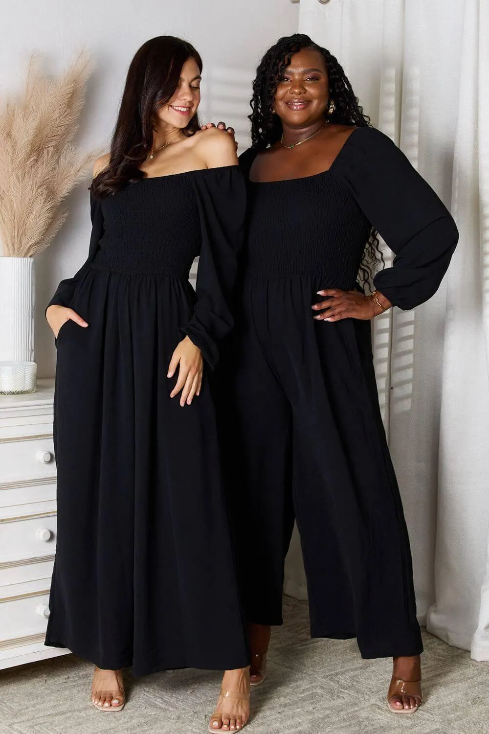 Square Neck Jumpsuit with Pockets – Versatile & Comfortable