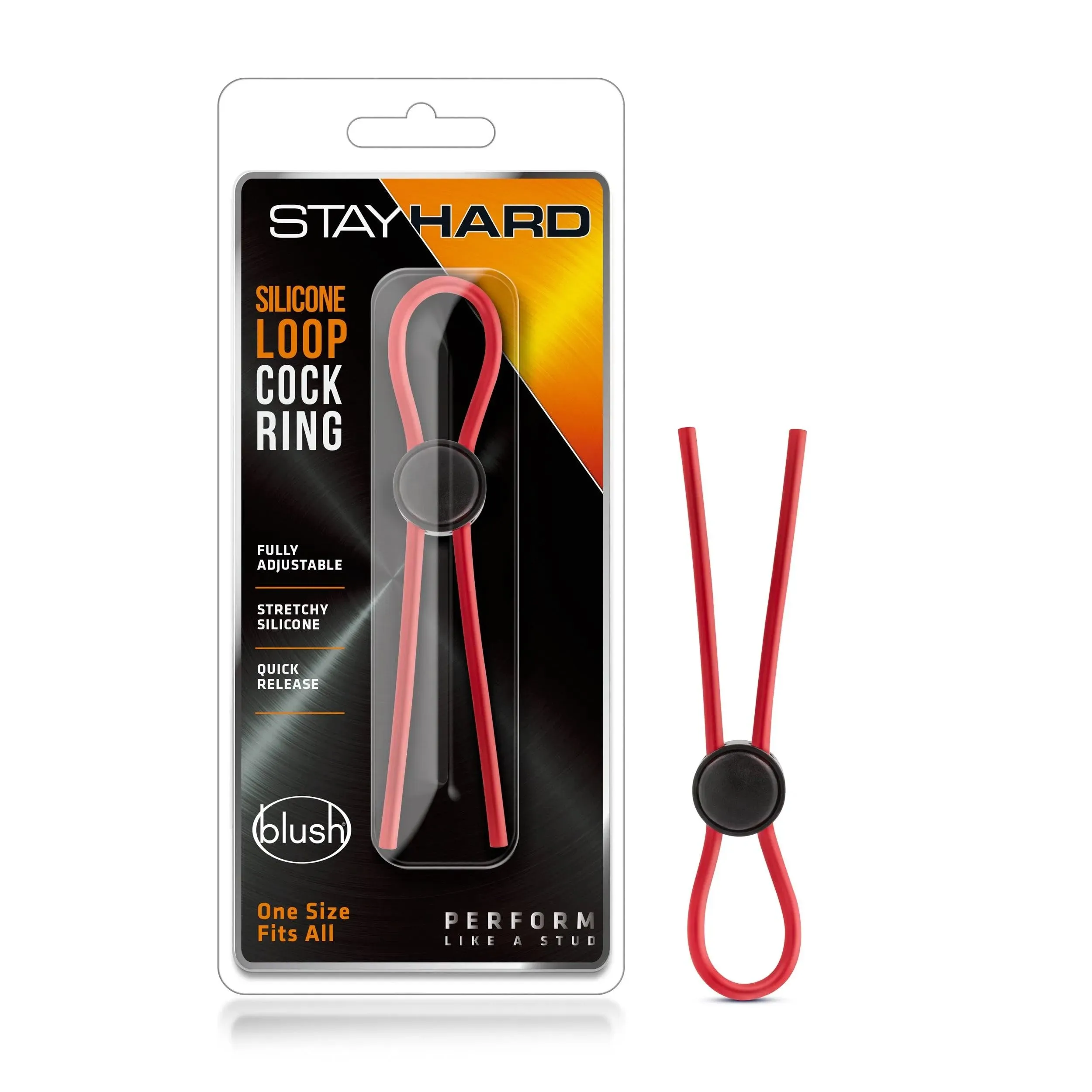 Stay Hard Silicone Loop Cock Ring Black