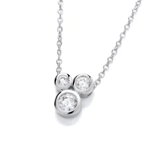 Sterling Silver & Cubic Zirconia Triple Bubble Pendant Necklace