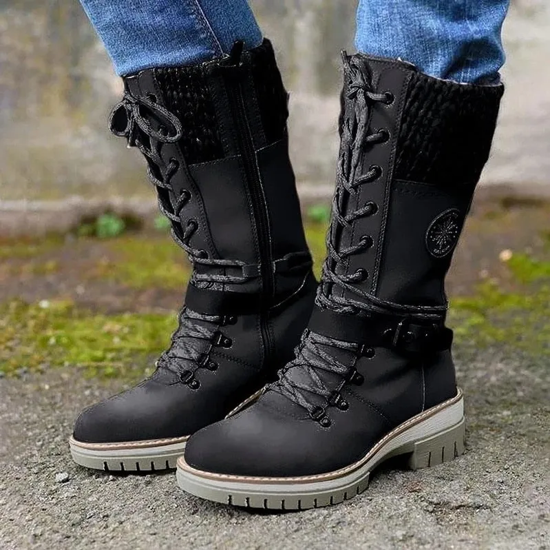 Stylish and comfortable women's leather winter boots