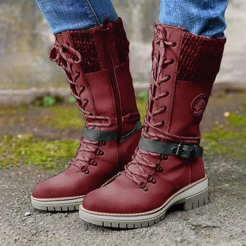 Stylish and comfortable women's leather winter boots