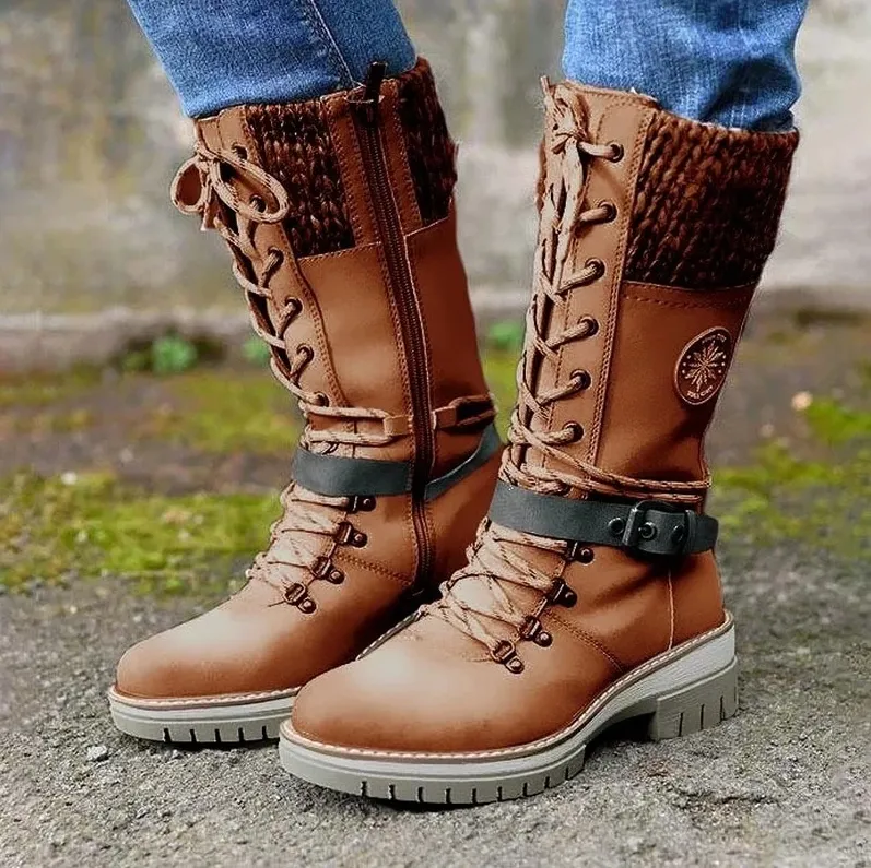 Stylish and comfortable women's leather winter boots