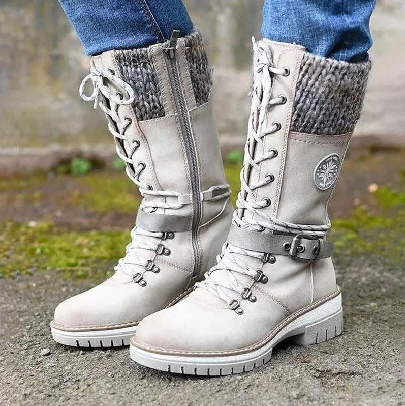 Stylish and comfortable women's leather winter boots