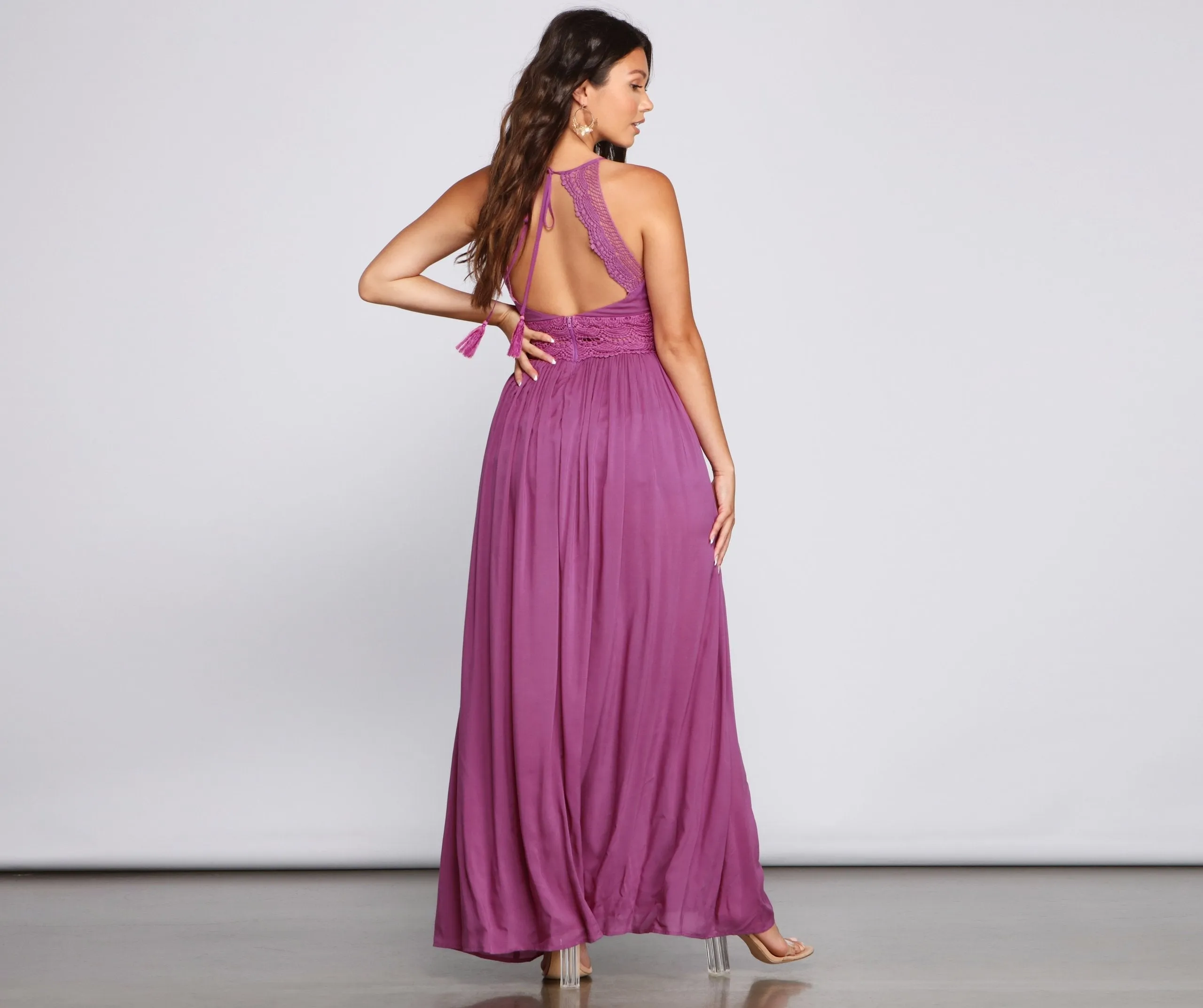 Stylish Girl Summer Charming Crochet Maxi Dress