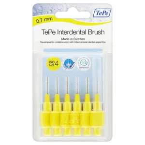 TePe Interdental Brushes YELLOW (6 x 0.7mm Brushes)