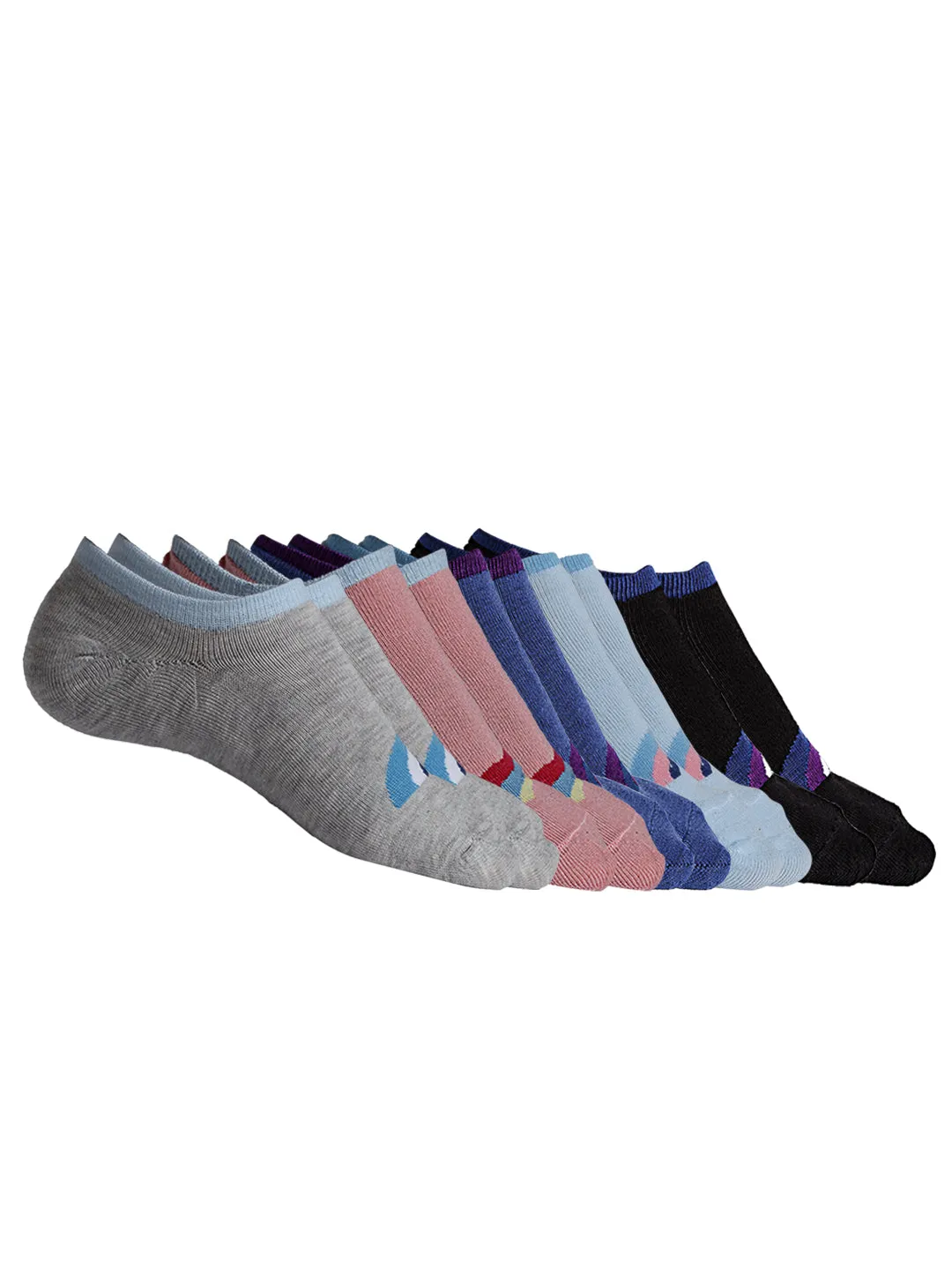 Texlon women's Solid Cotton Low Cut Loafer Socks (Free Size) (Multi-Coloured) - Pack Of 5