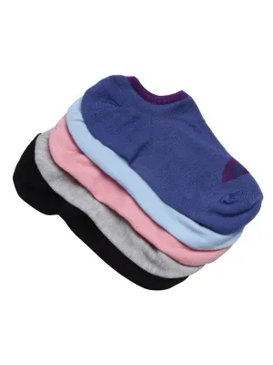 Texlon women's Solid Cotton Low Cut Loafer Socks (Free Size) (Multi-Coloured) - Pack Of 5