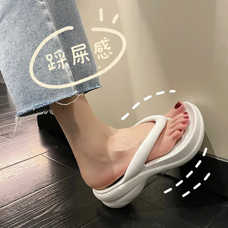Thick Sole Wedges Flip Flops