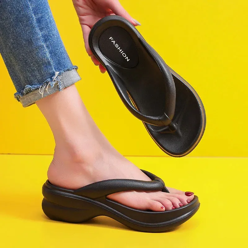 Thick Sole Wedges Flip Flops