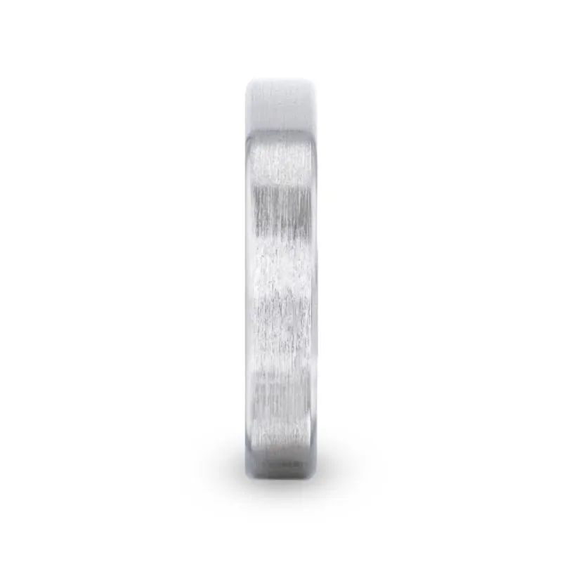Thorsten CASPER Sterling Silver Brushed Center Flat Band With Beveled Edges - 4mm & 8mm