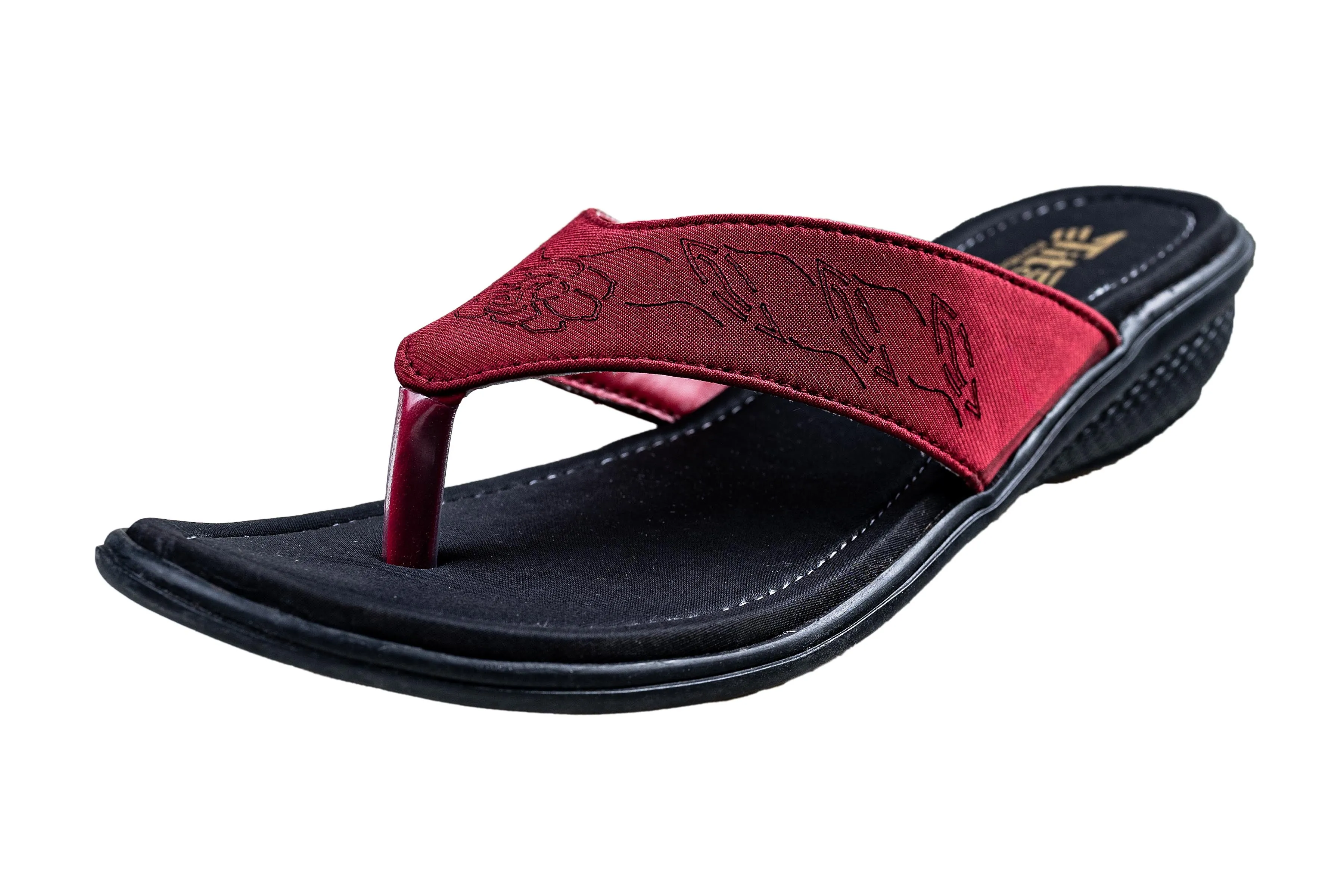 Titas Ladies Cherry / Black Chappal