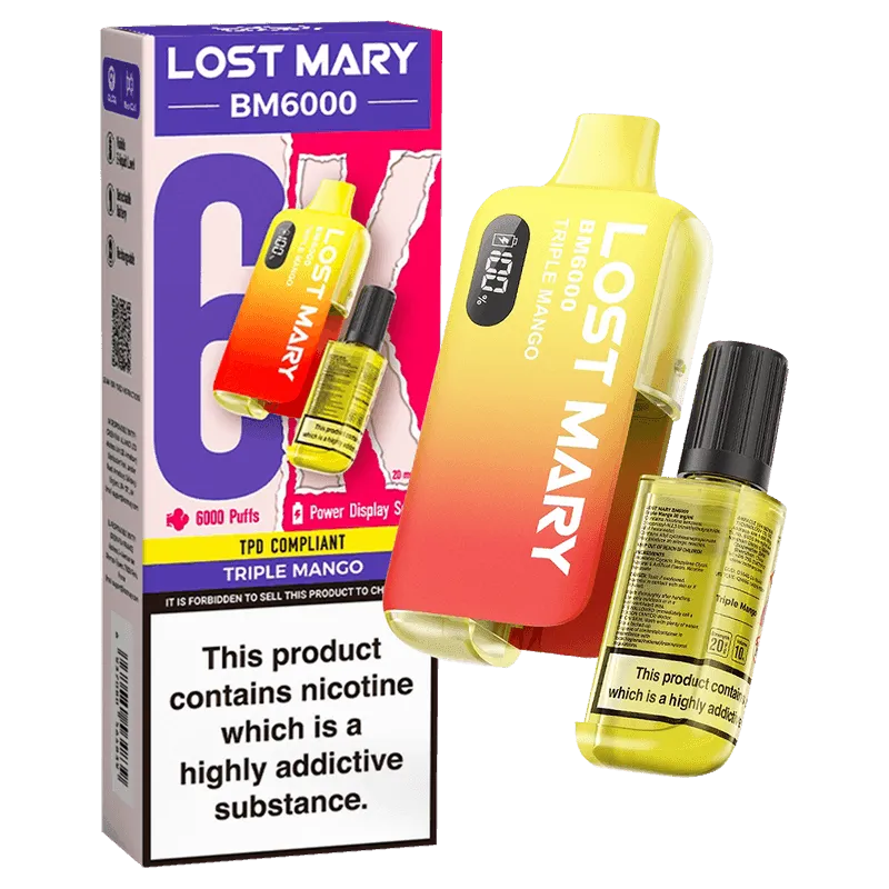 TRIPLE MANGO - LOST MARY BM6000 DISPOSABLE VAPE - 20MG(2%)