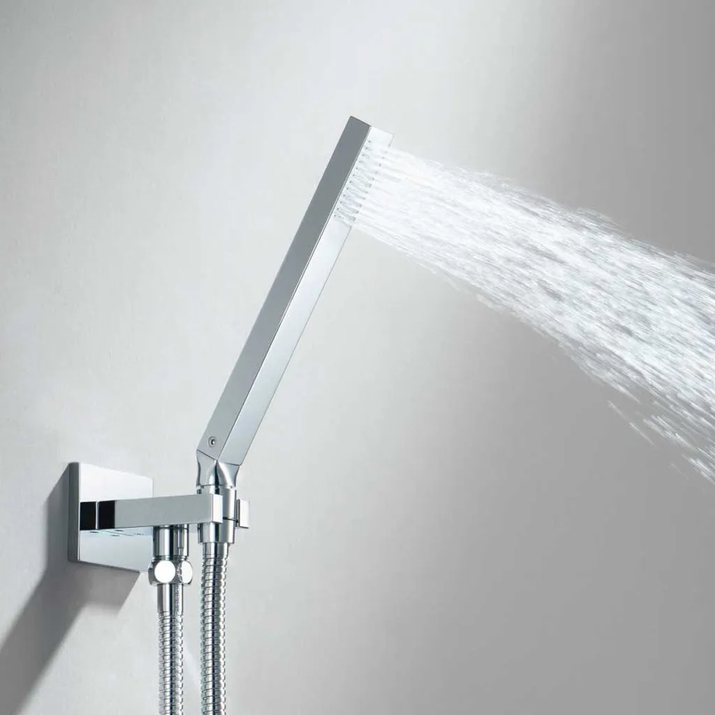 Universal Square Hand Shower Set - Wall Mount - 8" Brass/Polished Nickel