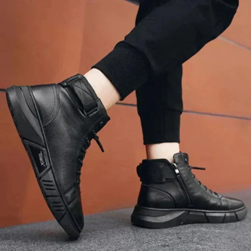 Walter - stylish warm black men's boots