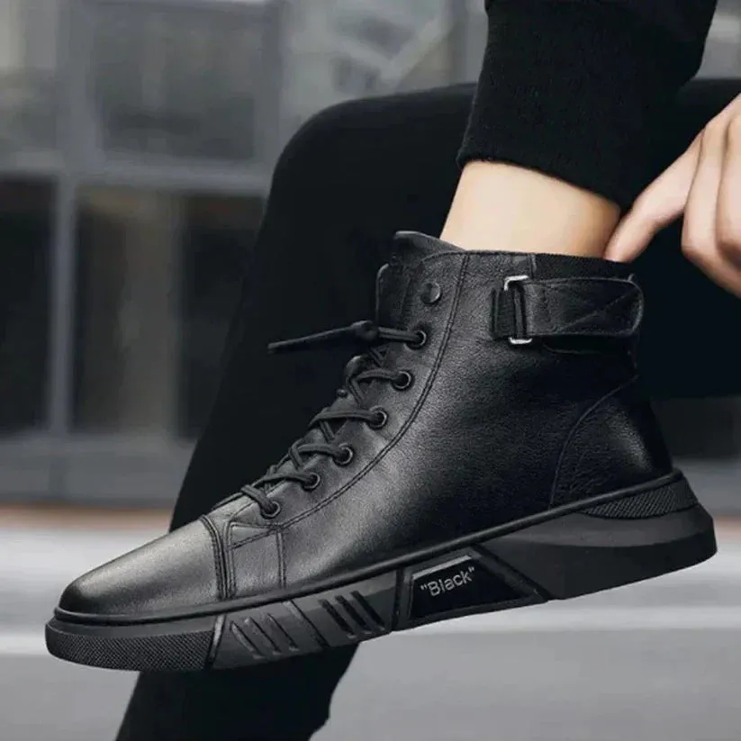Walter - stylish warm black men's boots