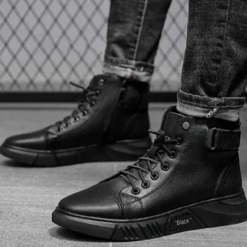 Walter - stylish warm black men's boots