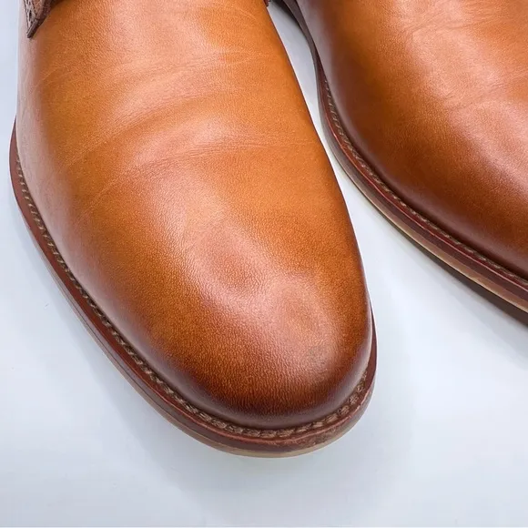 Warfield &amp; Grand Sutton Tan Leather Lace Up Oxford Men’s Dress Shoes Size 12