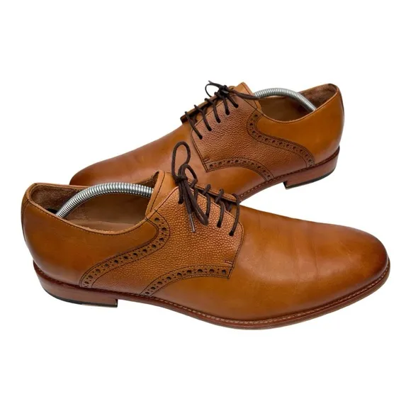 Warfield &amp; Grand Sutton Tan Leather Lace Up Oxford Men’s Dress Shoes Size 12