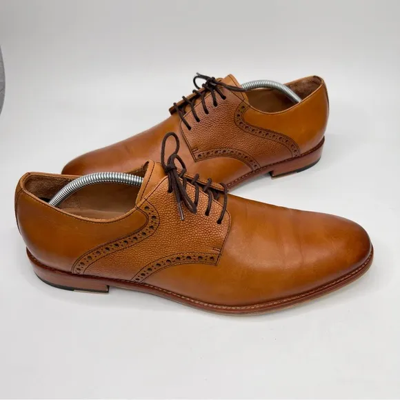 Warfield &amp; Grand Sutton Tan Leather Lace Up Oxford Men’s Dress Shoes Size 12