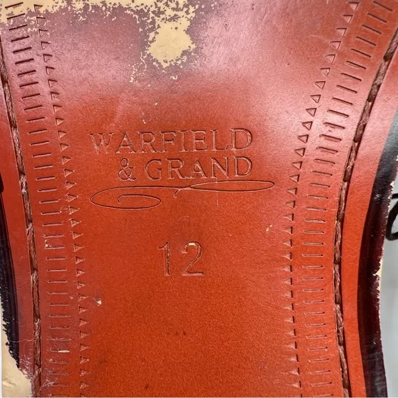Warfield &amp; Grand Sutton Tan Leather Lace Up Oxford Men’s Dress Shoes Size 12
