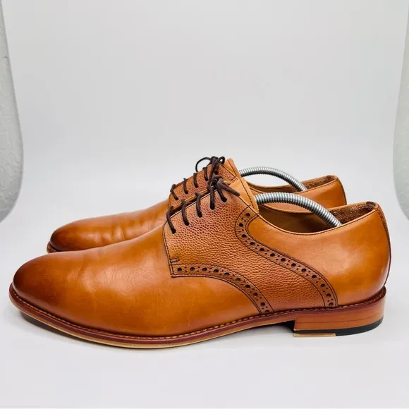 Warfield &amp; Grand Sutton Tan Leather Lace Up Oxford Men’s Dress Shoes Size 12