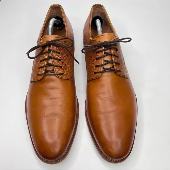 Warfield &amp; Grand Sutton Tan Leather Lace Up Oxford Men’s Dress Shoes Size 12