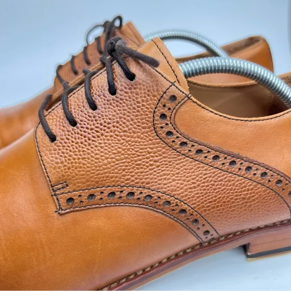 Warfield &amp; Grand Sutton Tan Leather Lace Up Oxford Men’s Dress Shoes Size 12