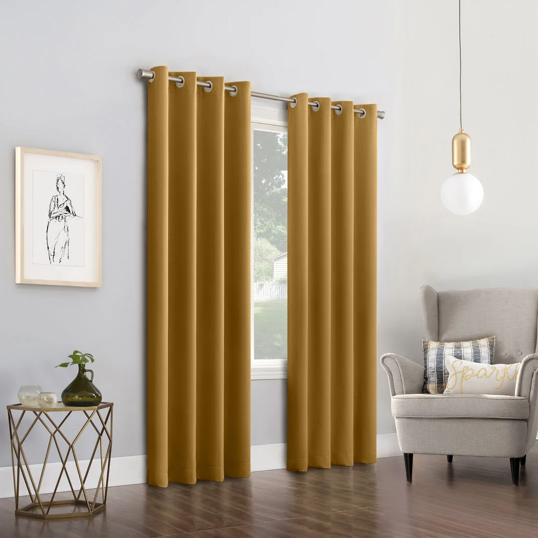 Wayfair Basics Blackout Grommet Curtain Panel Wayfair Basics® Curtain Color: Gold Size per Panel: 54" W x 84" L
