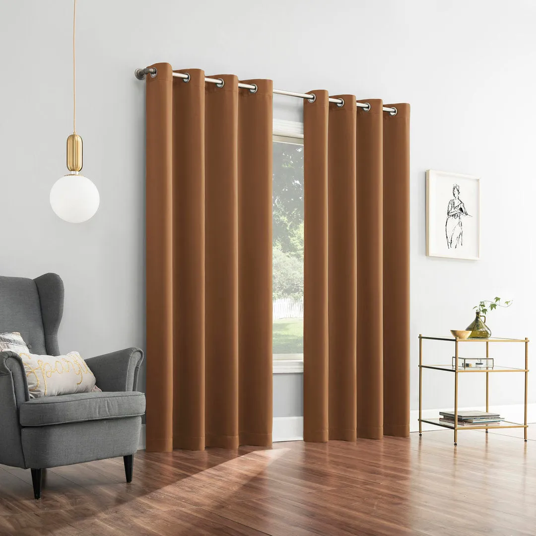 Wayfair Basics Blackout Grommet Curtain Panel Wayfair Basics® Curtain Color: Sunbaked Size per Panel: 54" W x 95" L