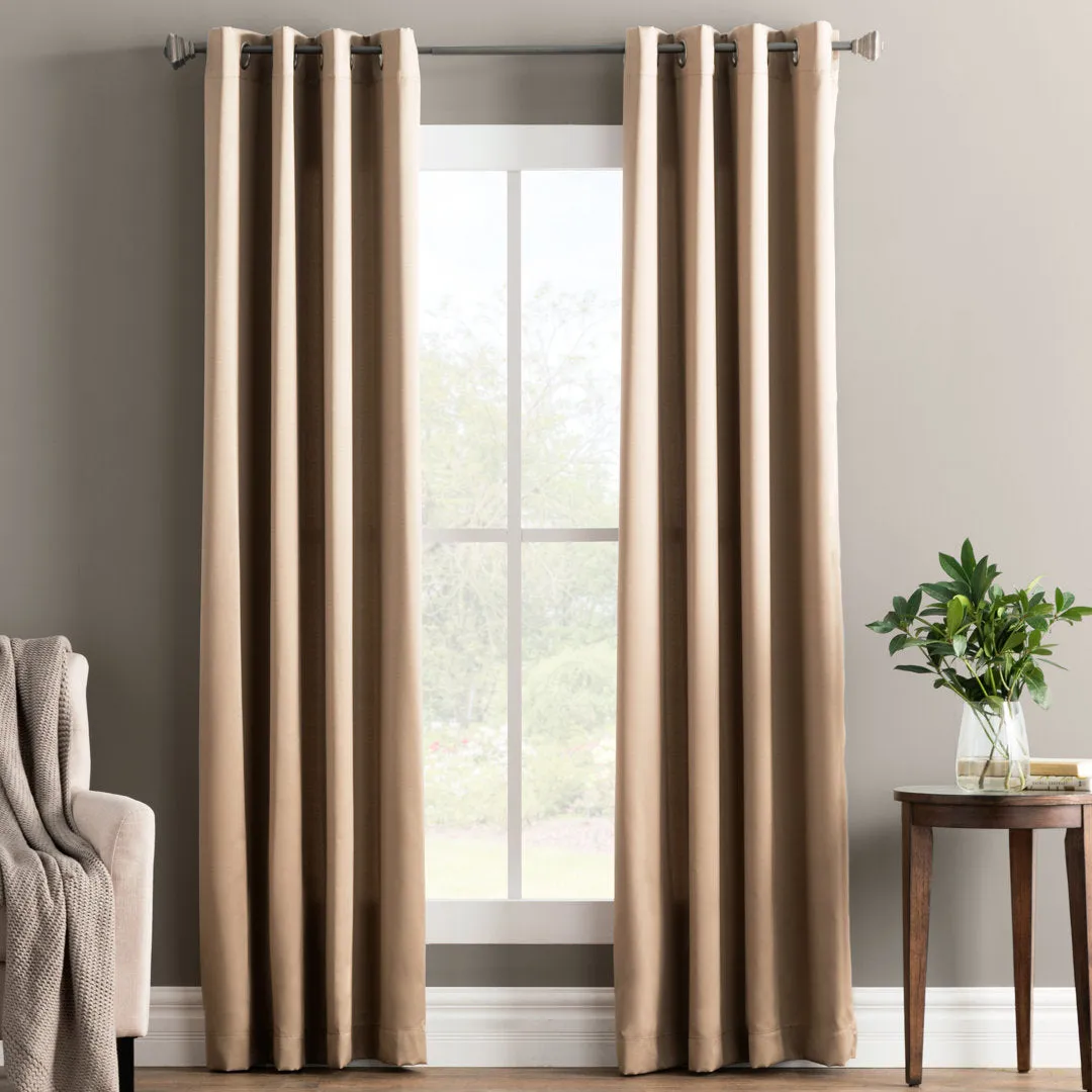 Wayfair Basics Room Darkening Grommet Curtain Panel Wayfair Basics® Curtain Color: Taupe Size per Panel: 54" W x 84" L