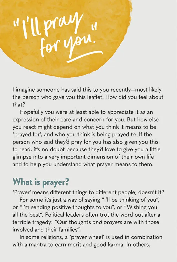 What I mean when I say “I'll pray for you”