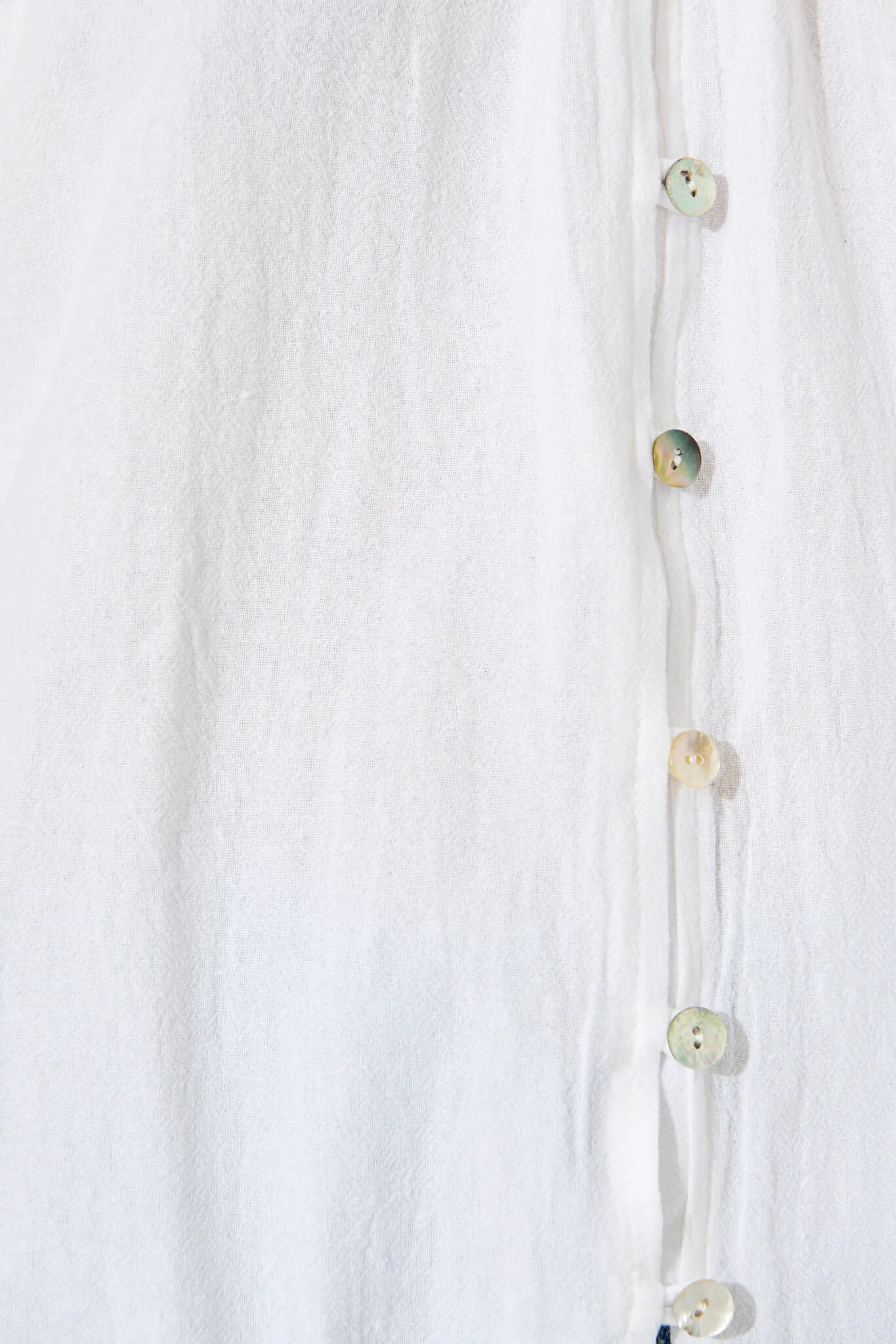 White Cotton Linen Lombard Blouse