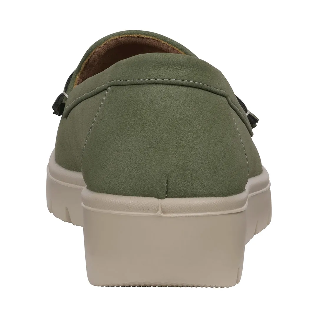 Women's Fallon Green Penny Slip-On Loafer Flats
