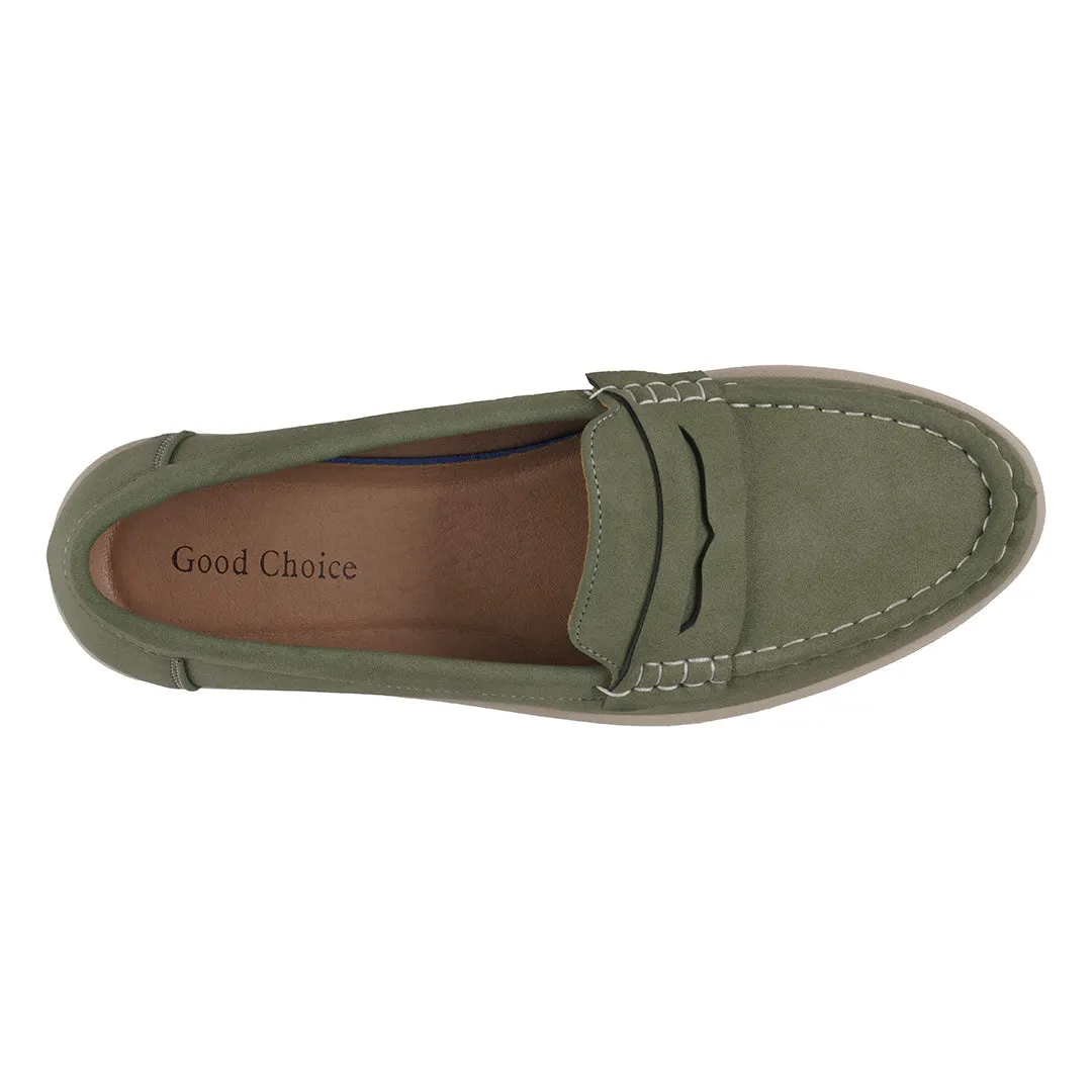 Women's Fallon Green Penny Slip-On Loafer Flats