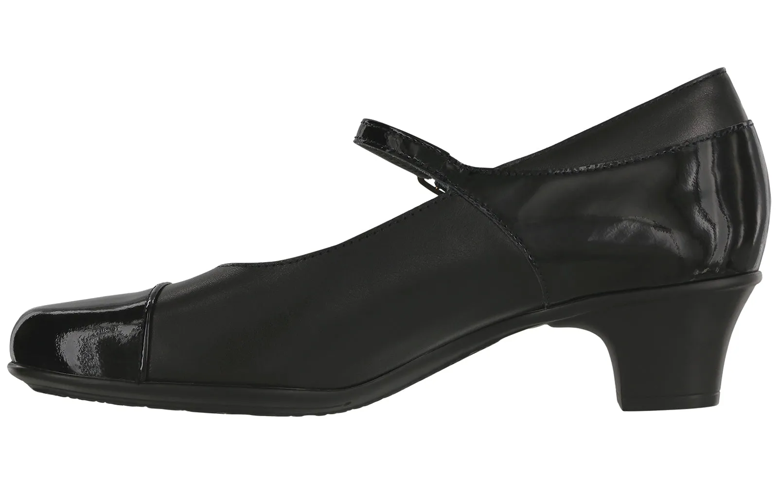 Women's Isabel Mary Jane Heel in Black / Black Patent