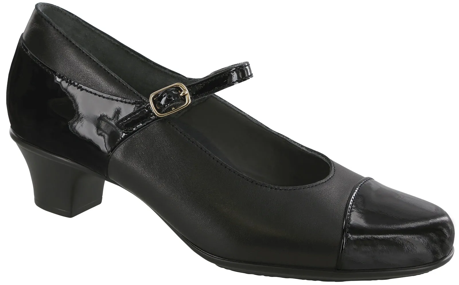 Women's Isabel Mary Jane Heel in Black / Black Patent