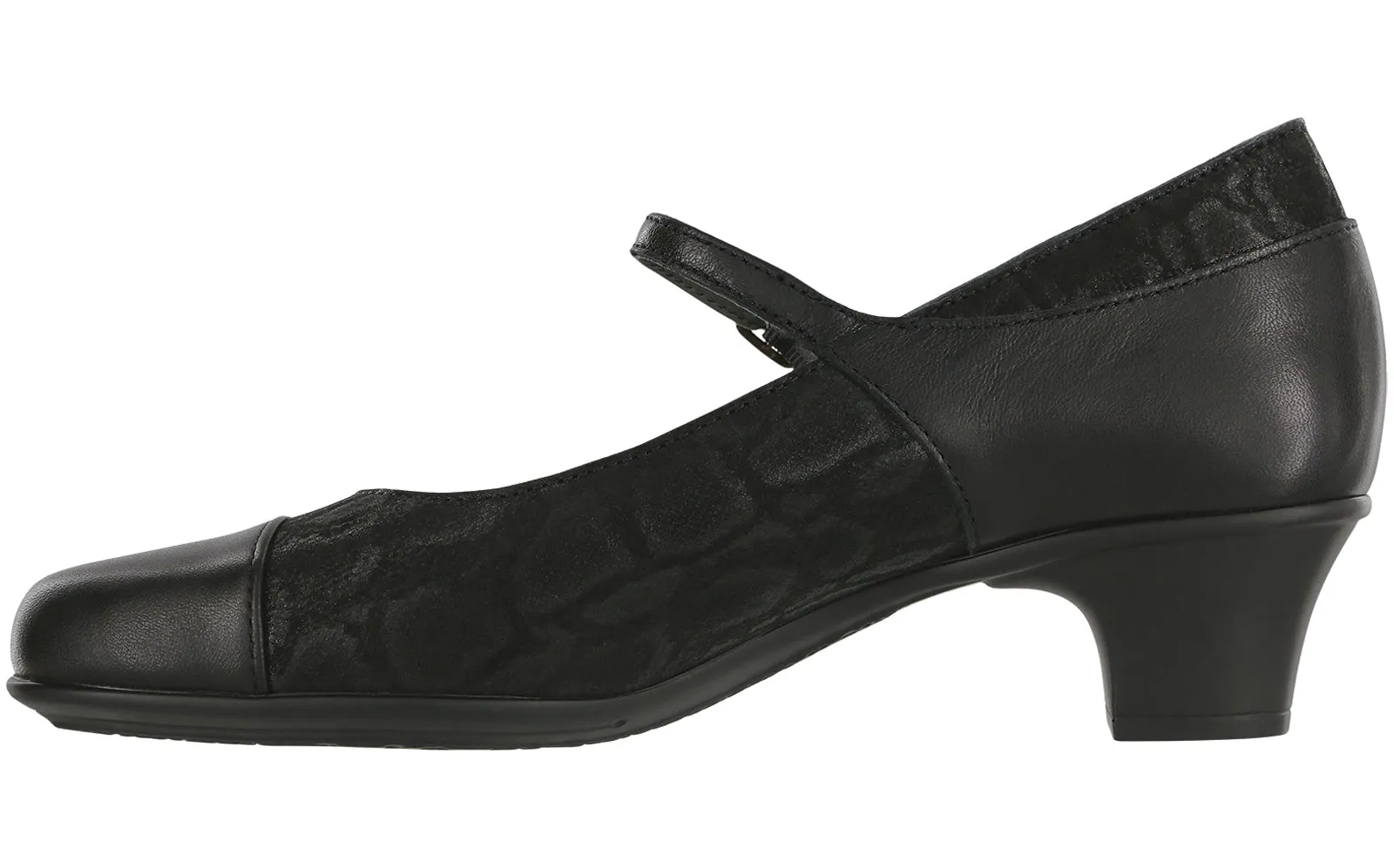Women's Isabel Mary Jane Heel in Black / Snake