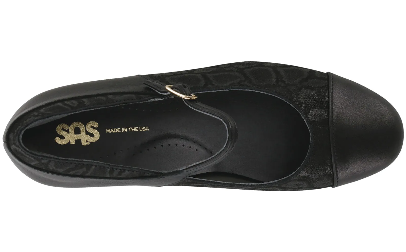 Women's Isabel Mary Jane Heel in Black / Snake