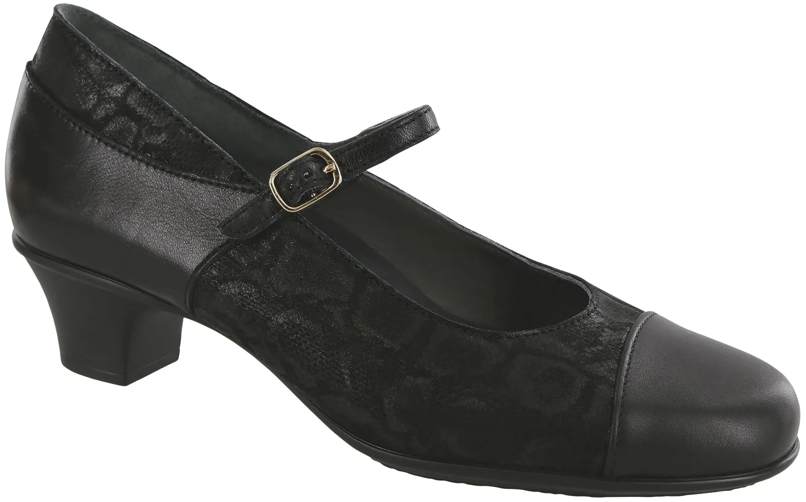 Women's Isabel Mary Jane Heel in Black / Snake