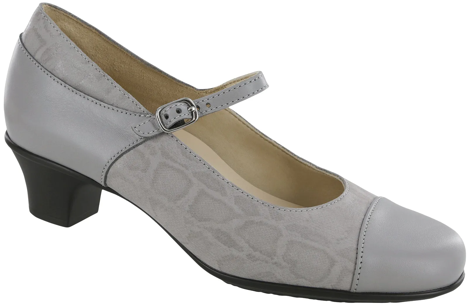 Women's Isabel Mary Jane Heel in Grigio / Snake