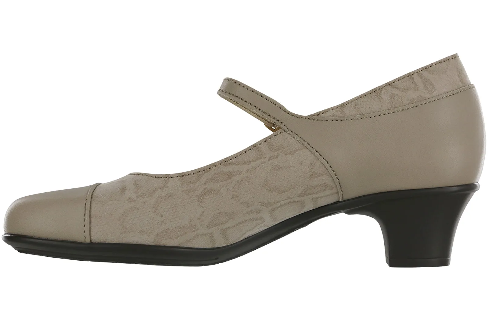 Women's Isabel Mary Jane Heel in Taupe / Snake