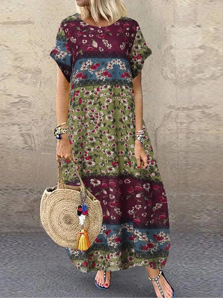 ZANZEA Women's Vintage Printed Sundress