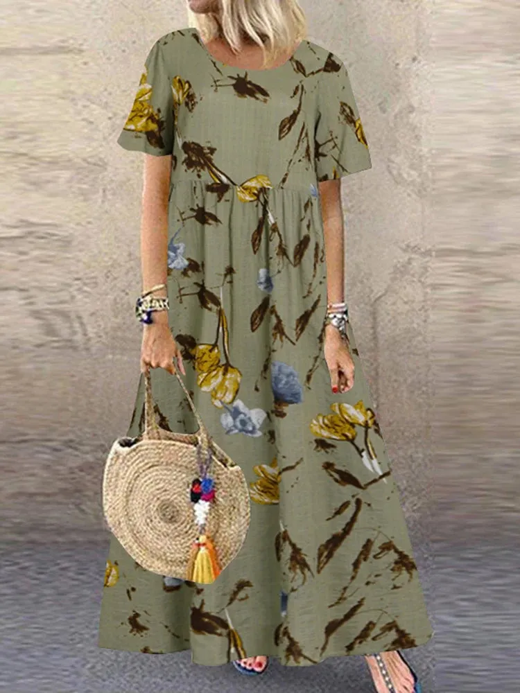 ZANZEA Women's Vintage Printed Sundress
