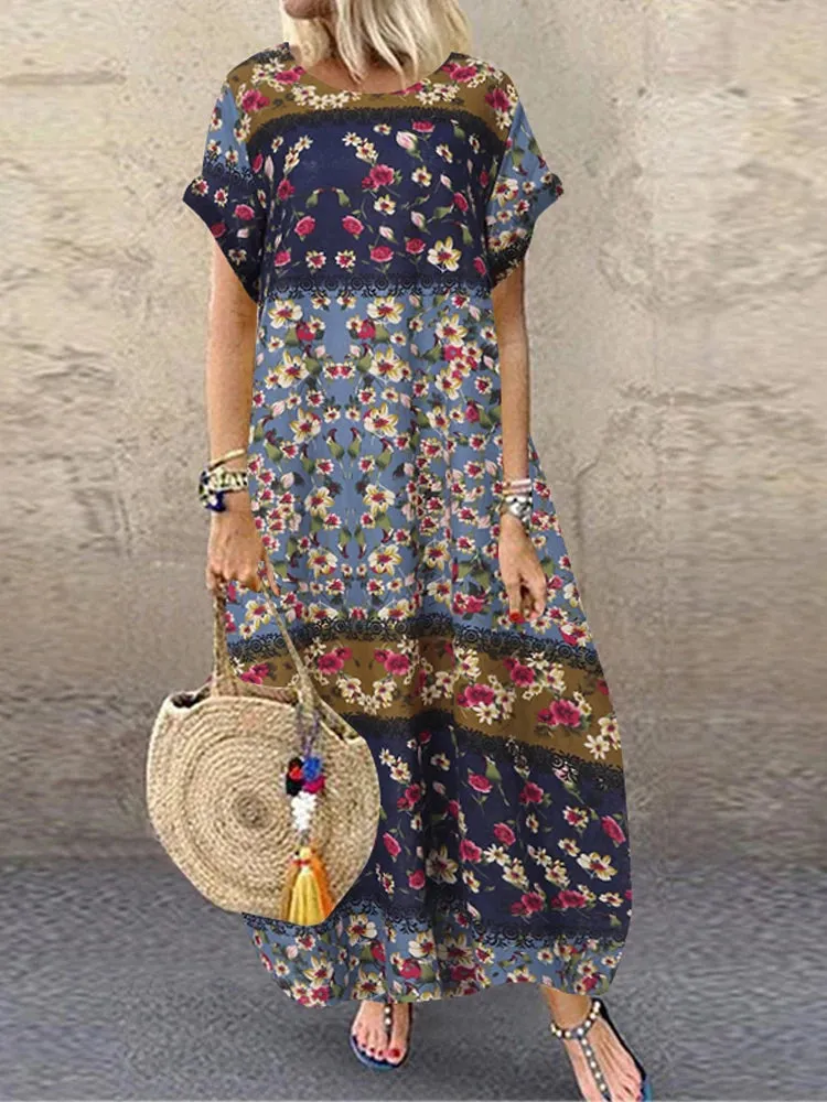 ZANZEA Women's Vintage Printed Sundress