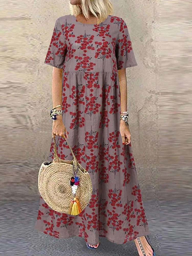 ZANZEA Women's Vintage Printed Sundress