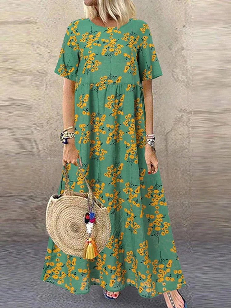 ZANZEA Women's Vintage Printed Sundress