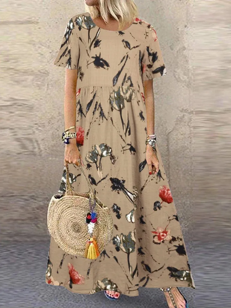 ZANZEA Women's Vintage Printed Sundress